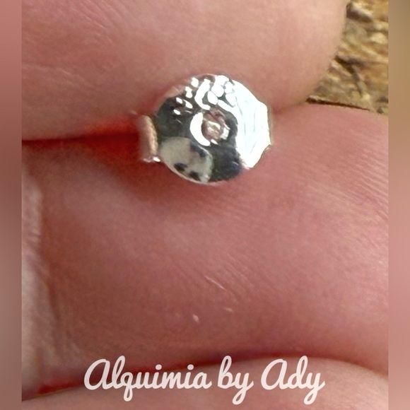 Simple 10mm zirconia stud earrings sterling silver - Picture 2 of 2